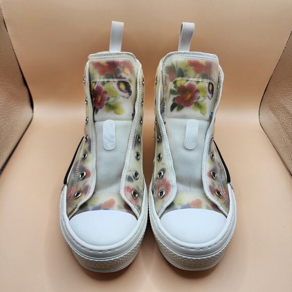 Dior women's shoes size 37 U.s. Size 6.5US B23 High Top Floral - Picture 10 of 11